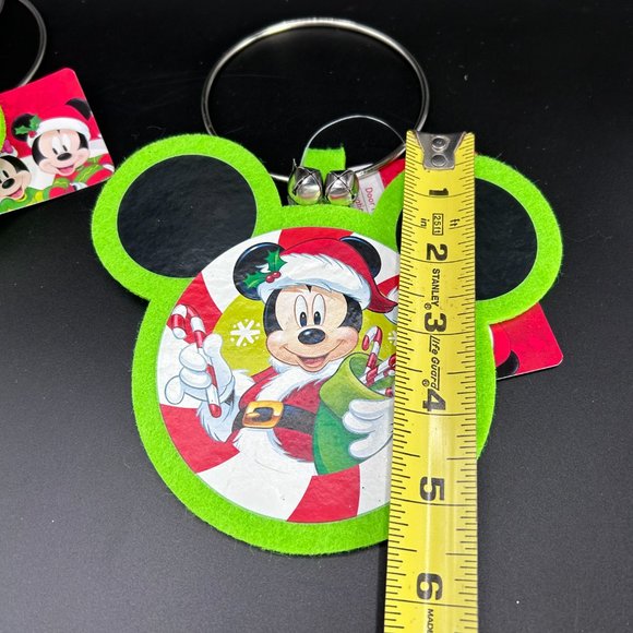 Disney’s Mickey Santa Christmas Door Hanger Felt Decoration Bells New Set of 3 - Picture 6 of 6